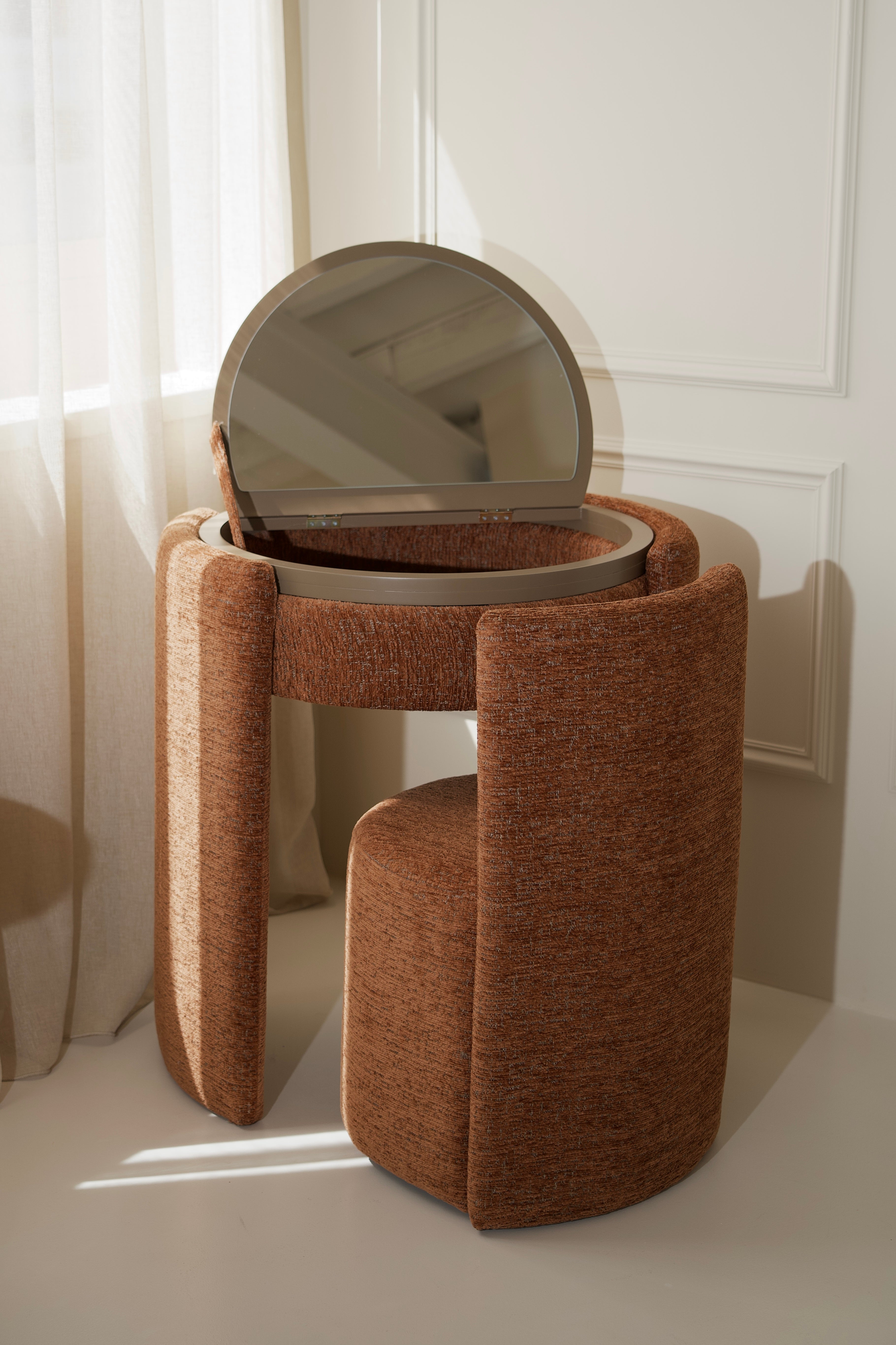 YOME Vanity Table - Terracotta - Luxe ronde make-up tafel