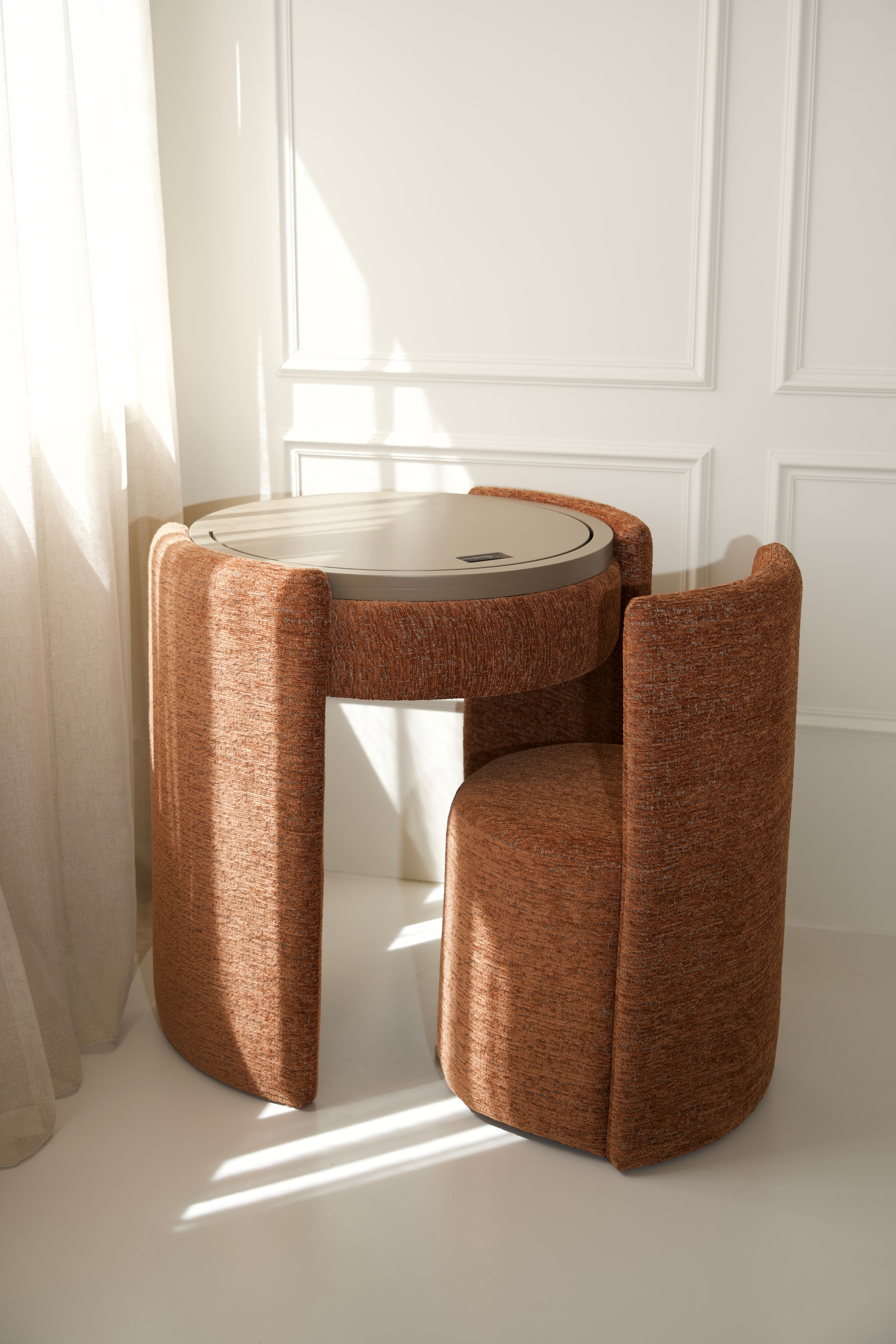 YOME Vanity Table - Terracotta - Luxe ronde make-up tafel