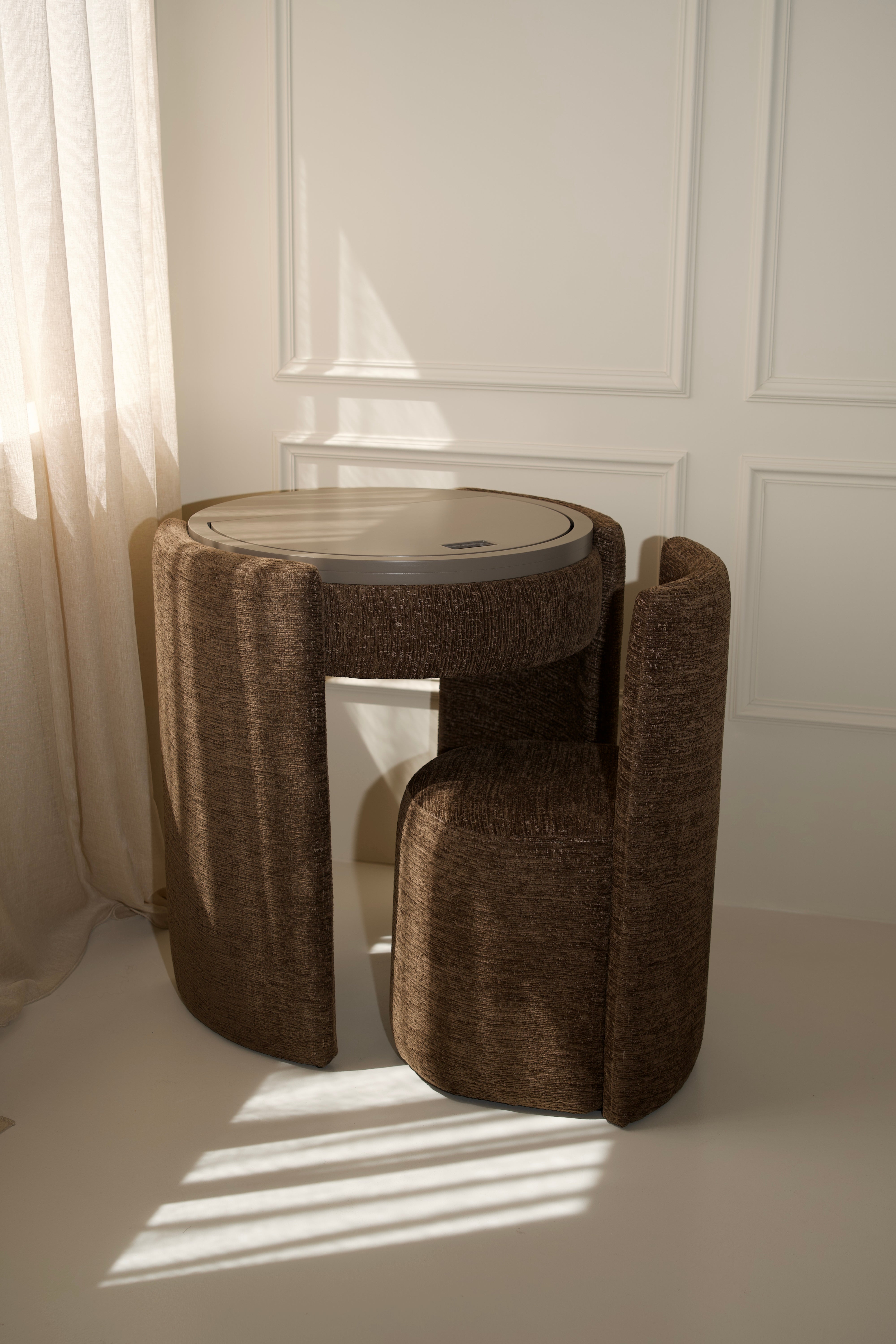 YOME Vanity Table - Deep Mocha - Luxe ronde make-up tafel