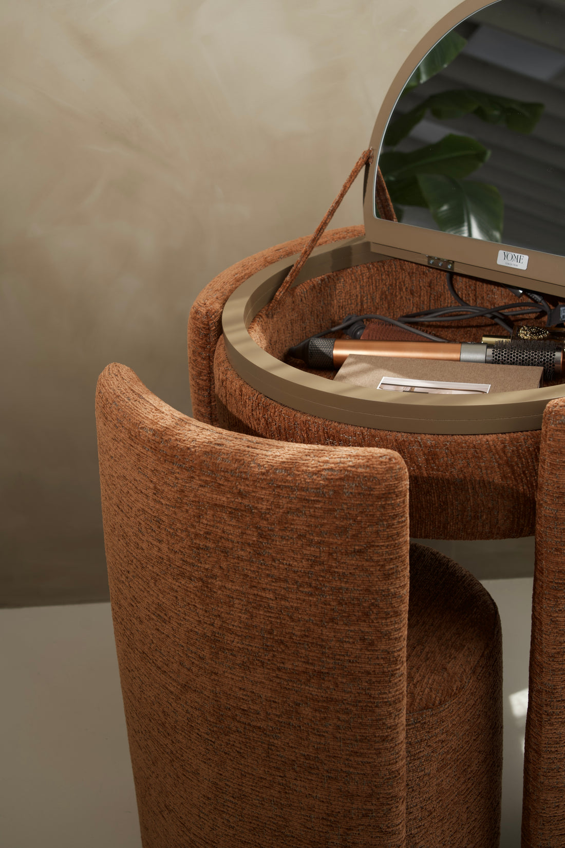 YOME Vanity Table - Terracotta - Luxe ronde make-up tafel