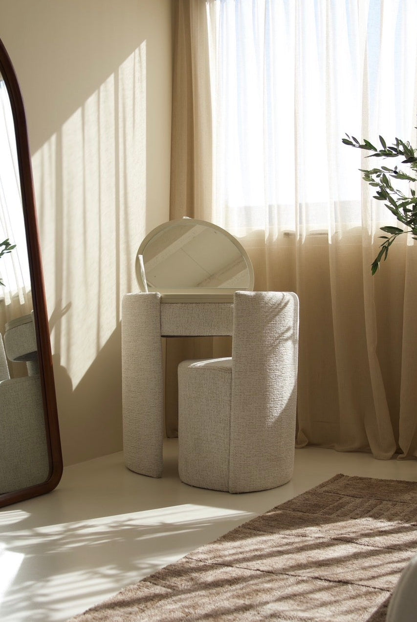 YOME Vanity Table - Off White - Luxe ronde make-up tafel